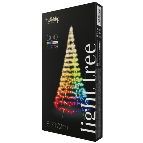 Фото товара Конусная ель LED Twinkly Light tree (Multicolor + White edition) RGBW 300, IP44, высота 2 м, Generation II (TWP300SPP-BEU)