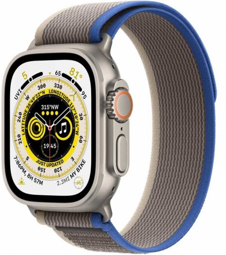 Фото товара Apple Watch Ultra 49mm Titanium Case with Blue/Gray Trail Loop Band - M/L (GPS + Cellular)