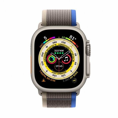 Фото товара Apple Watch Ultra 49mm Titanium Case with Blue/Gray Trail Loop Band - S/M (GPS + Cellular)