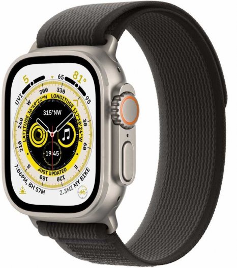 Фото товара Apple Watch Ultra 49mm Titanium Case with Black/Gray Trail Loop Band - S/M (GPS + Cellular)