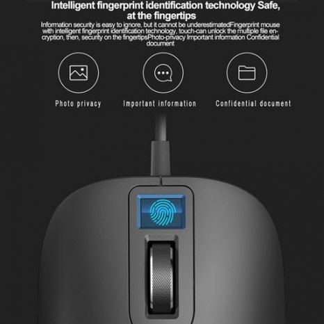 Фото товара Xiaomi Jesis Smart Fingerprint Mouse (black USB)