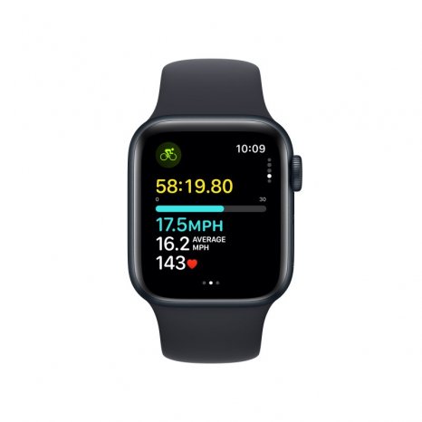 Фото товара Apple Watch SE (2023) 44mm Midnight Aluminum Case with Midnight Sport Band (GPS) (размер S/M)