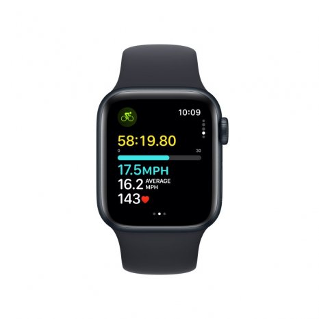 Фото товара Apple Watch SE (2024) 44mm Midnight Aluminum Case with Midnight Sport Band (GPS) (размер M/L)