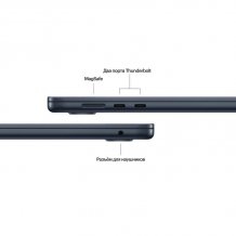 Фото товара Apple MacBook Air 15 (M4 10-Core, GPU 10-Core, 2025) 16/256Gb MW1L3 Midnight