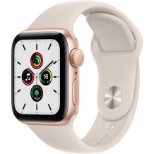 Умные часы Apple Watch SE GPS 40mm (Aluminum Case with Sport Band, золотистый/сияющая звезда)