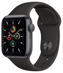 Умные часы Apple Watch SE GPS 40mm (RU, Aluminum Case with Sport Band, серый космос/черный)