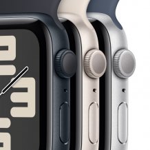 Фото товара Apple Watch SE (2023) 44mm Silver Aluminium Case with Storm Blue Sport Band (GPS) (размер M/L)