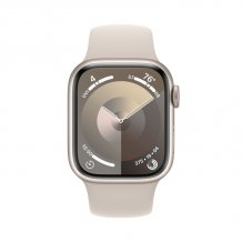 Фото товара Apple Watch Series 9 41mm Starlight Aluminum Case with Starlight Sport Band (GPS) (размер S/M)