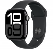 Умные часы Apple Watch Series 10 42 mm Jet Black Aluminum Case with Black Sport Band (GPS) (размер S/M)