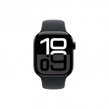 Фото товара Apple Watch Series 10 42 mm Jet Black Aluminum Case with Black Sport Band (GPS) (размер S/M)