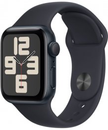 Умные часы Apple Watch SE (2024) 44mm Midnight Aluminum Case with Midnight Sport Band (GPS) (размер M/L)