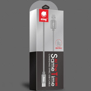 Фото товара Ainy USB - Type-C (1м, тканевый, FA-078K, серый)