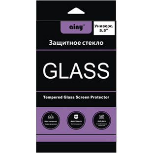 Защитное стекло Ainy 0.33мм универсальное (5.5", прозрачное)