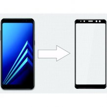 Защитное стекло Ainy 3D Full Screen Cover для Samsung Galaxy A8 2018 (0.2mm, черное)