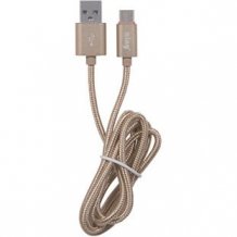 Data-кабель Ainy USB - Type-C (1м, тканевый, FA-078L, золотой)