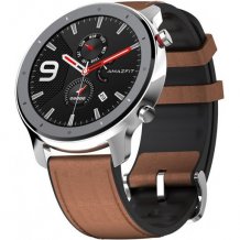 Фото товара Amazfit GTR 47mm (stainless steel case, leather strap, Global Version)