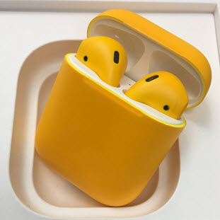 Bluetooth-гарнитура Apple airPods Custom Colors (matt dark yellow)