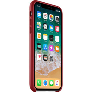 Фото товара Apple Leather Case для iPhone X (red, MQTE2ZM/A)