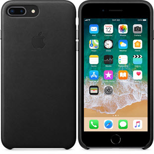 Фото товара Apple Leather Case для iPhone 8 Plus/7 Plus (black, MQHM2ZM/A)