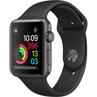 Умные часы Apple Watch Series 1 38mm (Space Gray Aluminum Case with Black Sport Band, MP022RU/A)