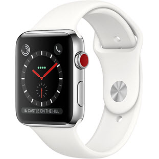 Умные часы Apple Watch Series 3 Cellular 42mm (Stainless Steel Case with Soft White Sport Band)