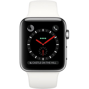 Фото товара Apple Watch Series 3 Cellular 42mm (Stainless Steel Case with Soft White Sport Band)