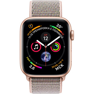 Фото товара Apple Watch Series 4 GPS 44mm (Gold Aluminum Case with Pink Sand Sport Loop, MU6G2RU/A)