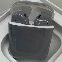 Фото товара Apple AirPods 2 Color (беспроводная зарядка чехла, gloss grey)