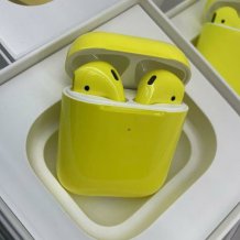 Фото товара Apple AirPods 2 Color (беспроводная зарядка чехла, gloss lemon)