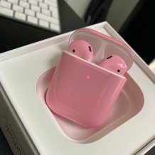 Фото товара Apple AirPods 2 Color (беспроводная зарядка чехла, gloss soft pink)