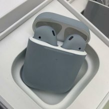 Фото товара Apple AirPods 2 Color (беспроводная зарядка чехла, matt light grey)