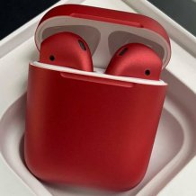 Bluetooth-гарнитура Apple AirPods 2 Color (без беспроводной зарядки чехла, matt dark red)