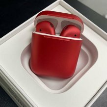 Фото товара Apple AirPods 2 Color (без беспроводной зарядки чехла, matt dark red)