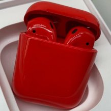 Bluetooth-гарнитура Apple AirPods 2 Color (без беспроводной зарядки чехла, Premium gloss red)