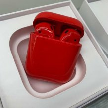 Фото товара Apple AirPods 2 Color (без беспроводной зарядки чехла, Premium gloss red)
