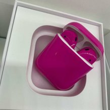 Фото товара Apple AirPods 2 Color (беспроводная зарядка чехла, gloss bright pink)