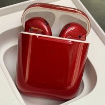 Фото товара Apple AirPods 2 Color (беспроводная зарядка чехла, gloss cranberry)