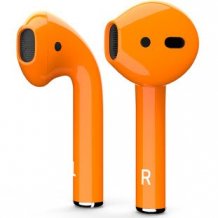 Bluetooth-гарнитура Apple AirPods 2 Color (без беспроводной зарядки чехла, gloss orange)