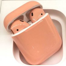 Фото товара Apple AirPods 2 Color (беспроводная зарядка чехла, matt peach)