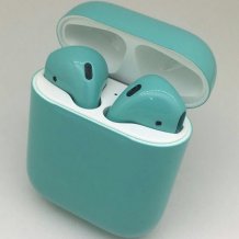Bluetooth-гарнитура Apple AirPods 2 Color (без беспроводной зарядки чехла, gloss tiffany)