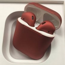 Bluetooth-гарнитура Apple AirPods 2 Color (беспроводная зарядка чехла, matt burgundy)