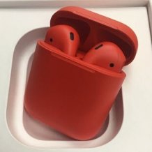Bluetooth-гарнитура Apple AirPods 2 Color (без беспроводной зарядки чехла, Premium matt red)
