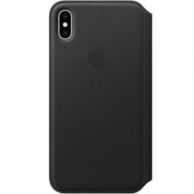 Фото товара Apple Leather Folio для iPhone XS Max (black, MRX22ZM/A)