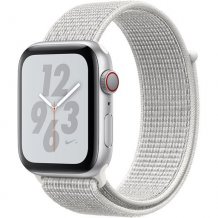 Фото товара Apple Watch Series 4 GPS + Cellular 44mm (Silver Aluminum Case with Summit White Nike Sport Loop)