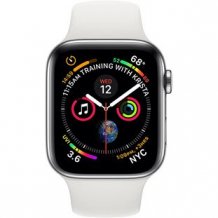 Фото товара Apple Watch Series 4 GPS + Cellular 44mm (Stainless Steel Case with White Sport Band)