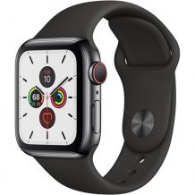 Фото товара Apple Watch Series 5 GPS + Cellular 40mm (Space Black Stainless Steel Case with Black Sport Band)