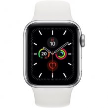 Фото товара Apple Watch Series 5 GPS 40mm (Silver Aluminium Case with White Sport Band, MWV62RU/A)