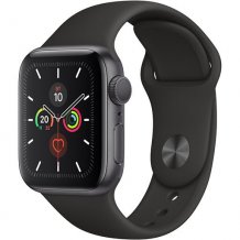 Фото товара Apple Watch Series 5 GPS 44mm (Space Gray Aluminium Case with Black Sport Band, MWVF2RU/A)