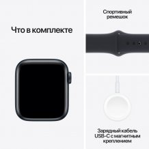 Фото товара Apple Watch SE (2024) 44mm Midnight Aluminum Case with Midnight Sport Band (GPS) (размер M/L)