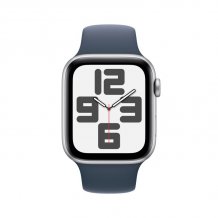 Фото товара Apple Watch SE (2024) 44mm Silver Aluminium Case with Denim Sport Band (GPS) (размер M/L)